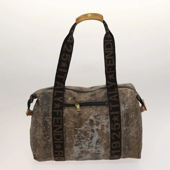 FENDI Pecan Bag PVC 3 Set Brown Black Auth bs26207 - Picture 3 of 15